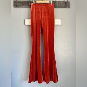 Miracle Eye Velvet Flare Pants in Rust Orange - discontinued style!